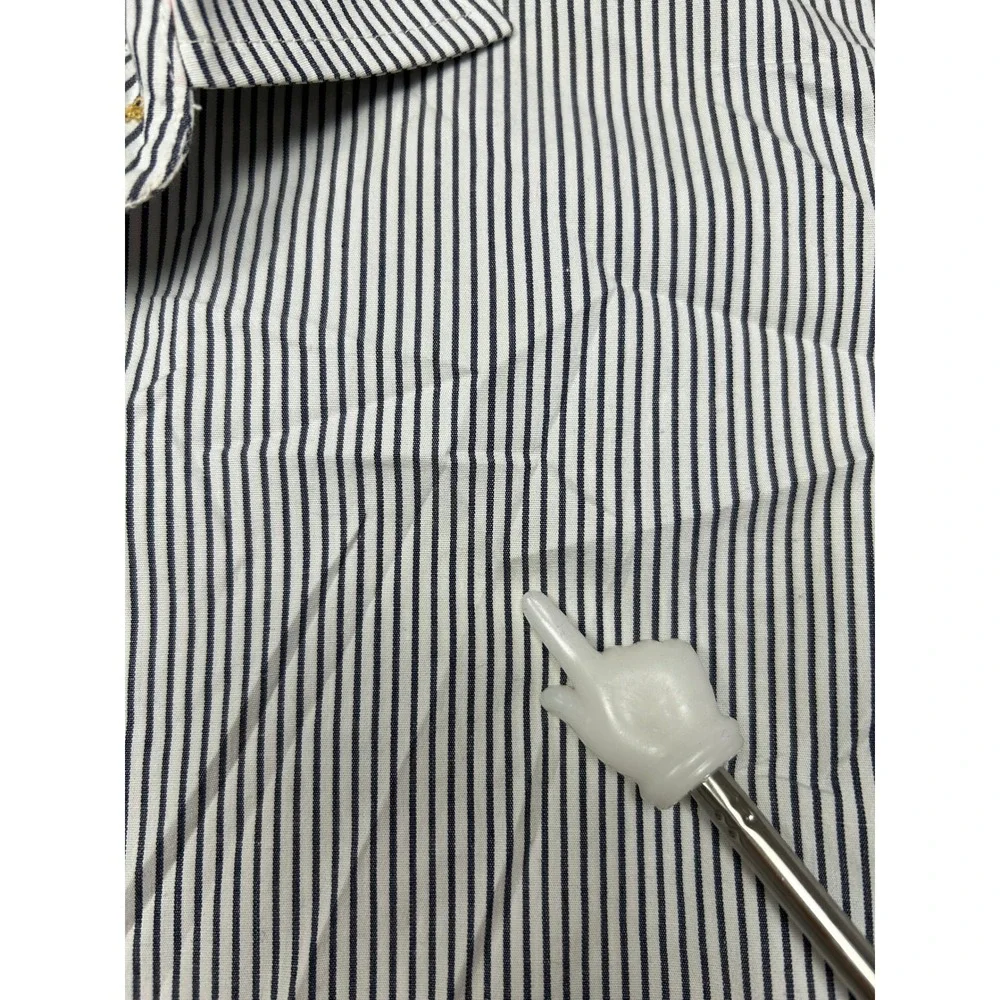 Michael Kors Shirt Dress Cotton Elastane Striped Blue White M Womens
